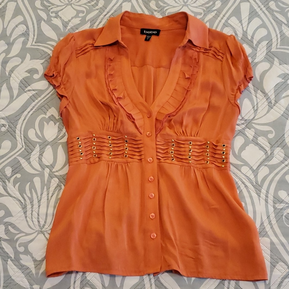 Coral Bebe button up blouse